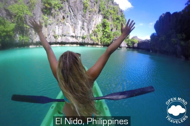 Kayaking in El Nido in the Philippines